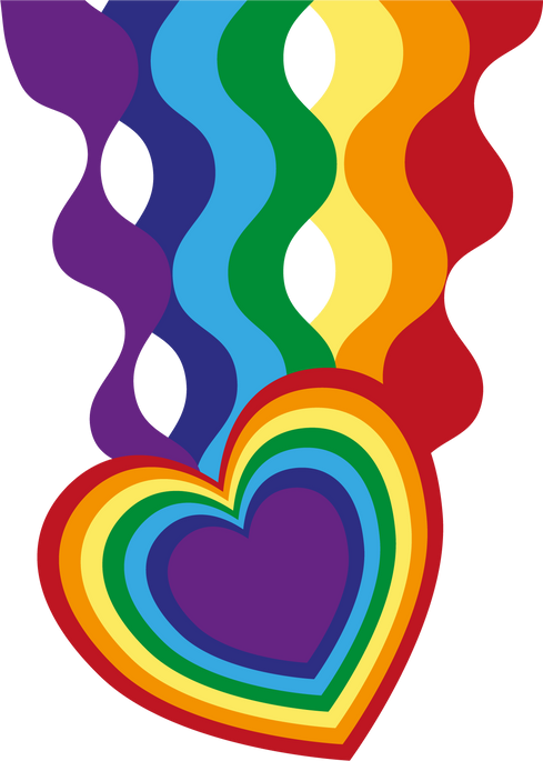 Pride Day LGBT Rainbow Colored Heart Symbol